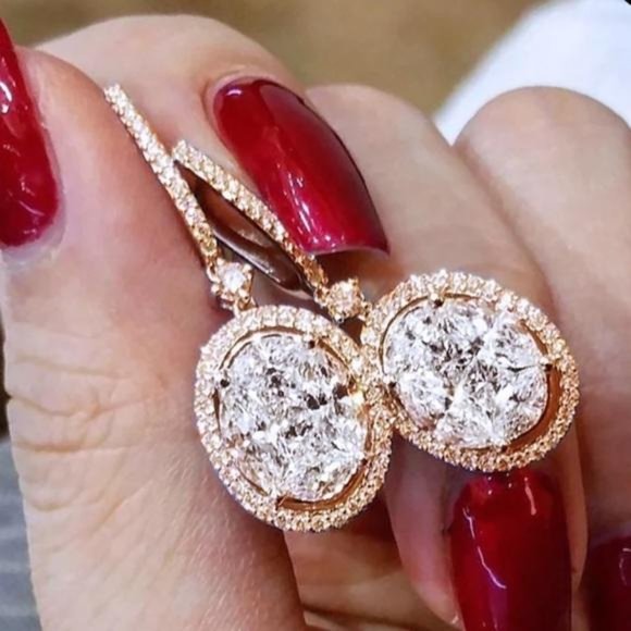 Jewelry - NEW STERLING SILVER OVAL DIAMOND HOOP EARRINGS, NICE EARRINGS, CUTE EARRINGS.